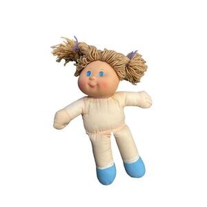 H K City Toys FTY LTD. Doll Blonde Yarn Hair Blue Eyes Patch Blue Lace Socks